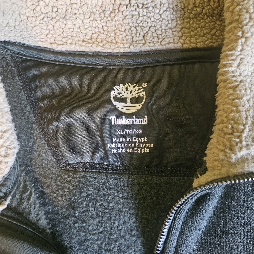 Timberland Knit Pullover‎ Sweater Green Fleece Collar Quarter Zip Men’s XL - Picture 2 of 8